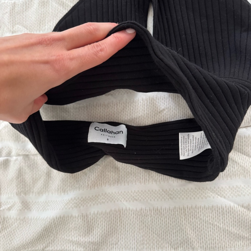 Callahan Revolve Mimi Crossover Cropped Tank Top Black Keyhole Open Back Sz S - Picture 3 of 4